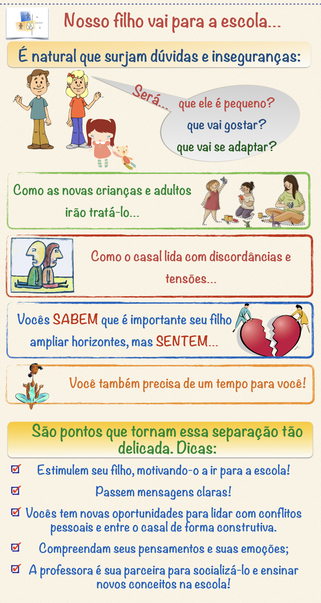 Nosso filho vai para a escola… dicas para os pais